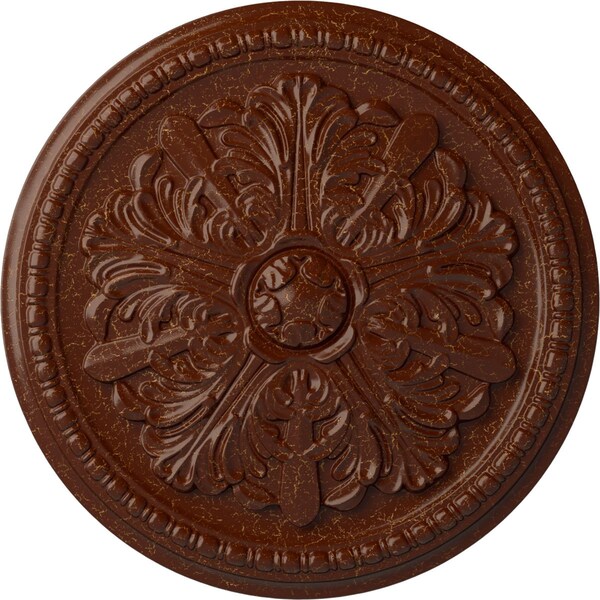Ekena Millwork Swindon Ceiling Medallion (Canopies up to 2 7/8"), 16 7/8"OD x 1 1/2"P, Burnished Mahogany Crackle CM16SWBMC - main